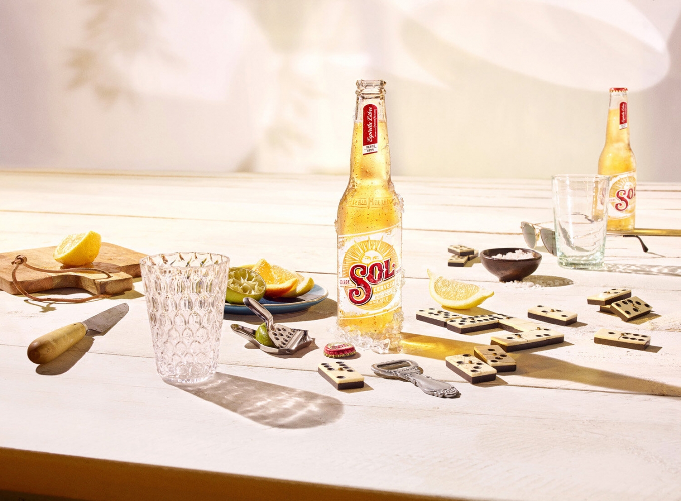 Sol-beer-table-top-lime-dominoes Dominic Davies - Photography