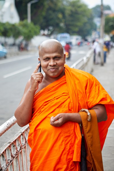 Monk on the phone, kandy, sri lanka 810a6777 Jonathan Andrew